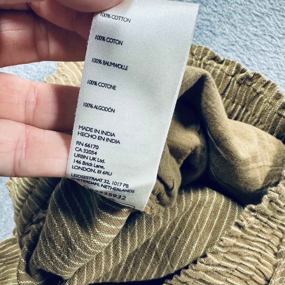 Free People Outta Sight Parachute Pants Medium Brown/Cream Striped Drawstring - Picture 8 of 8